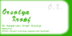 orsolya kropf business card